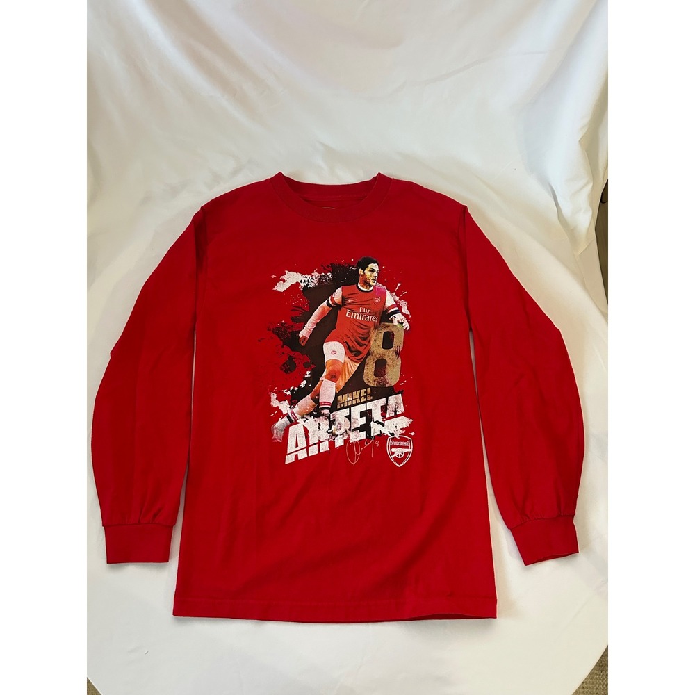 Arsenal FC Mikel Arteta #8 Long Sleeve Graphic‎ T-Shirt Soccer Small